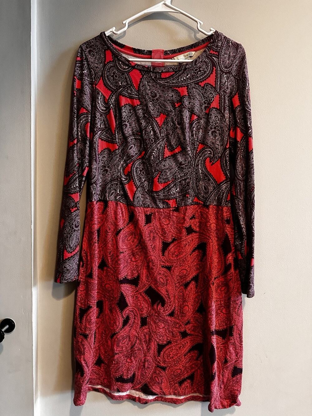 Boden Hotchpotch Tunic dress Size 8 Long Retro Long Sleeve Knee Length